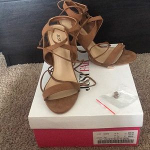 Tan lace up heels